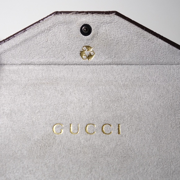 Gucci GG Guccissima Brown Triangle Folding Eyeglasses & Sunglasses Case - Picture 5 of 6